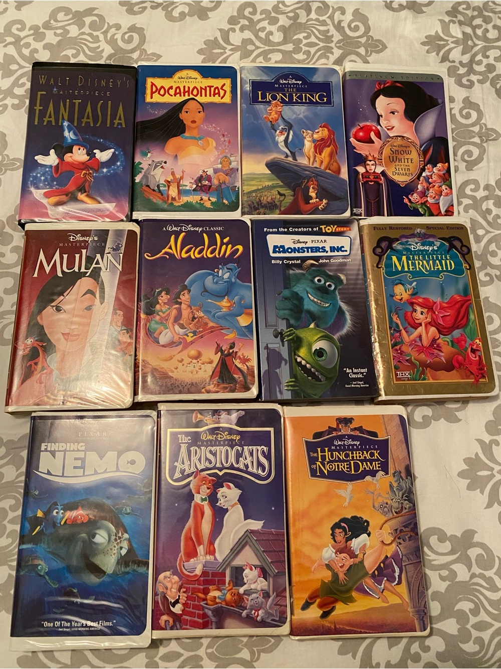 Disney Classic VHS Masterpiece Collection Lot Of 11 Original Case